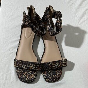 Leopard Print Ankle Strap Sandals